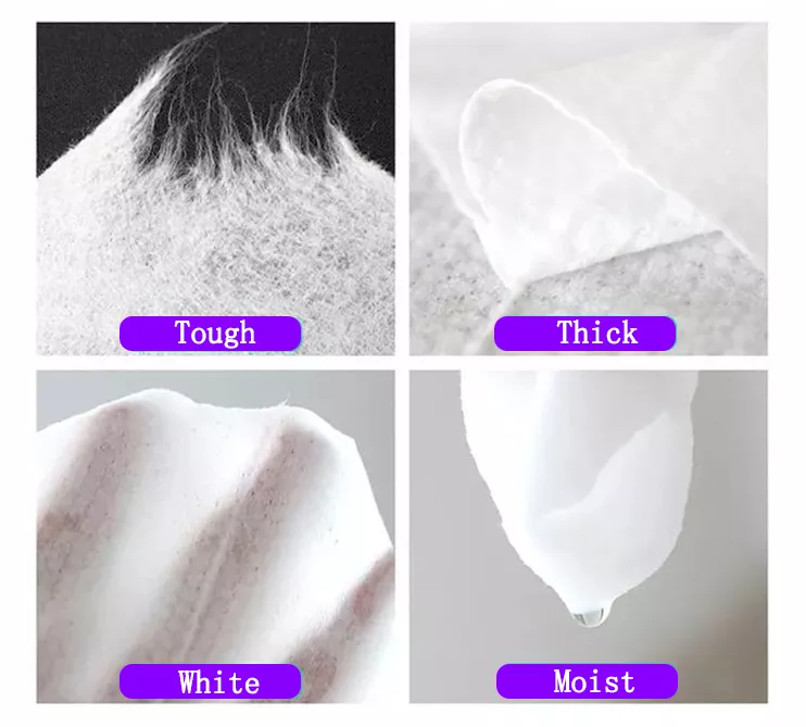 Jedno balenie vyvážená hypoalergénna tkanina spunlace vlhčená papierová utierka-04