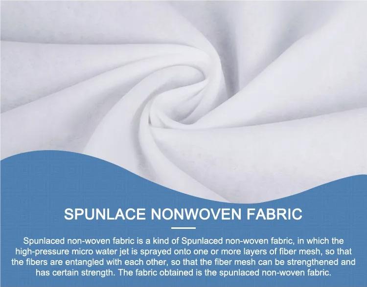 Daim tawv nqaij Friendly 40gsm Spunlace Nonwoven Npuag Yob Rau Cov Ntaub Ntawv ntub dej 1